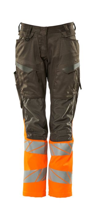 Pantaloni con tasche porta-ginocchiere ACCELERATE SAFE antracite scuro/hi-vis arancio