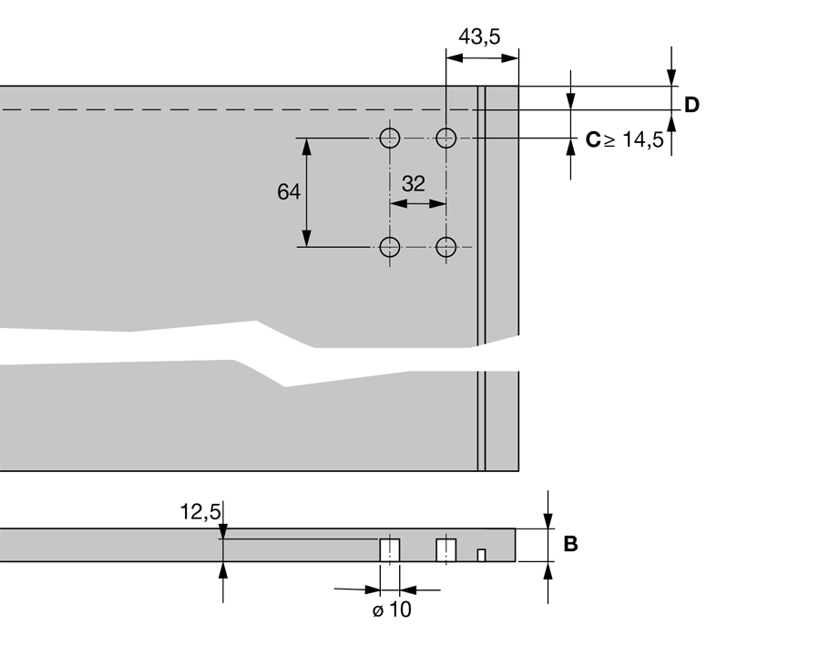 Kit attaccaglia per pensili SAH 500 con sicura antisganciamento