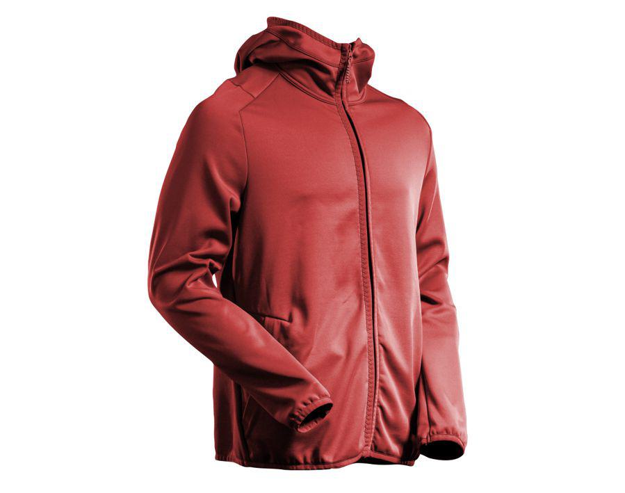 Maglione in pile con cappuccio CUSTOMIZED rosso autunno