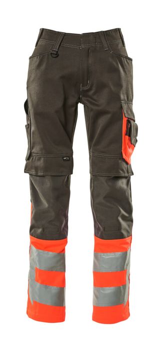 Pantaloni con tasche porta-ginocchiere SAFE SUPREME antracite scuro/hi-vis rosso