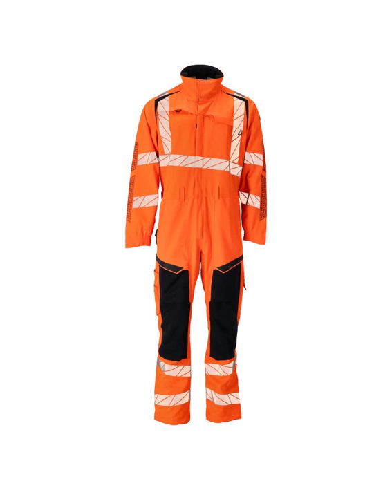 Tuta da lavoro con tasche porta-ginocchiere ACCELERATE SAFE hi-vis arancio/blu navy scuro