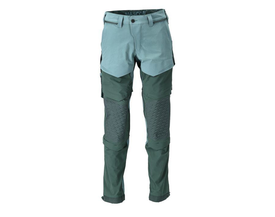 Pantaloni con tasche porta-ginocchiere CUSTOMIZED verde foresta chiaro/verde foresta