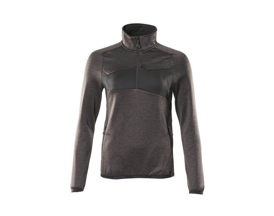 Maglione in pile con mezza cerniera ACCELERATE antracite scuro/nero