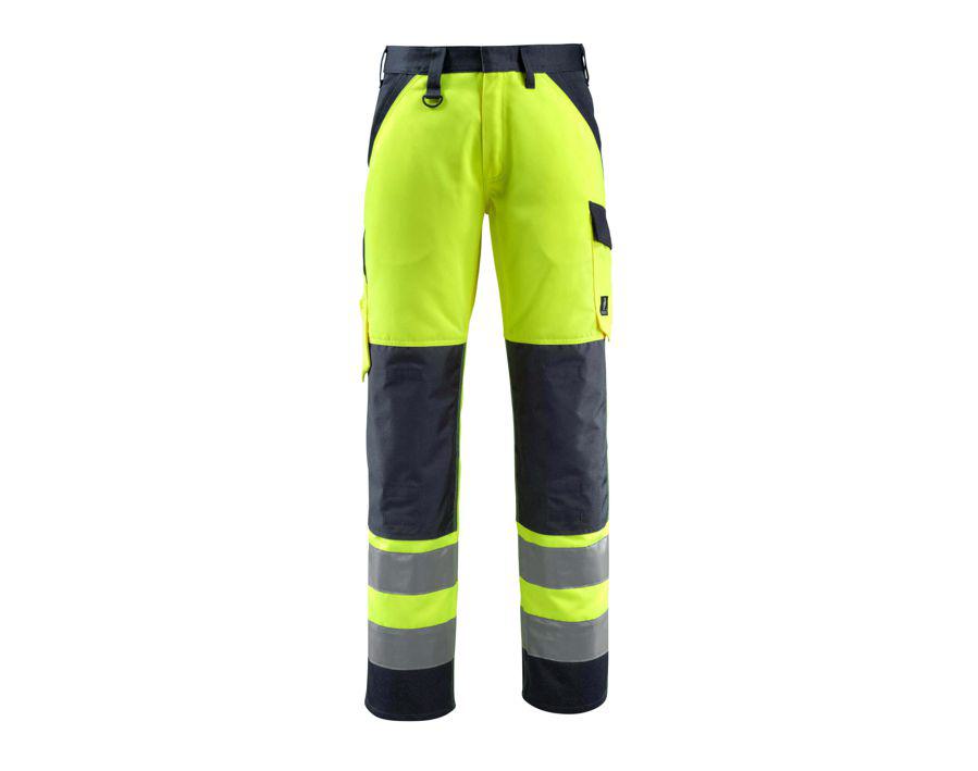 Pantaloni con tasche porta-ginocchiere SAFE LIGHT hi-vis giallo/blu navy scuro