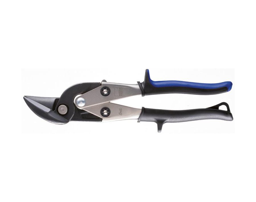 Ideal-Blechschere mit Hebelübersetzung, flacher Scherenkopf, rechtsschneidend