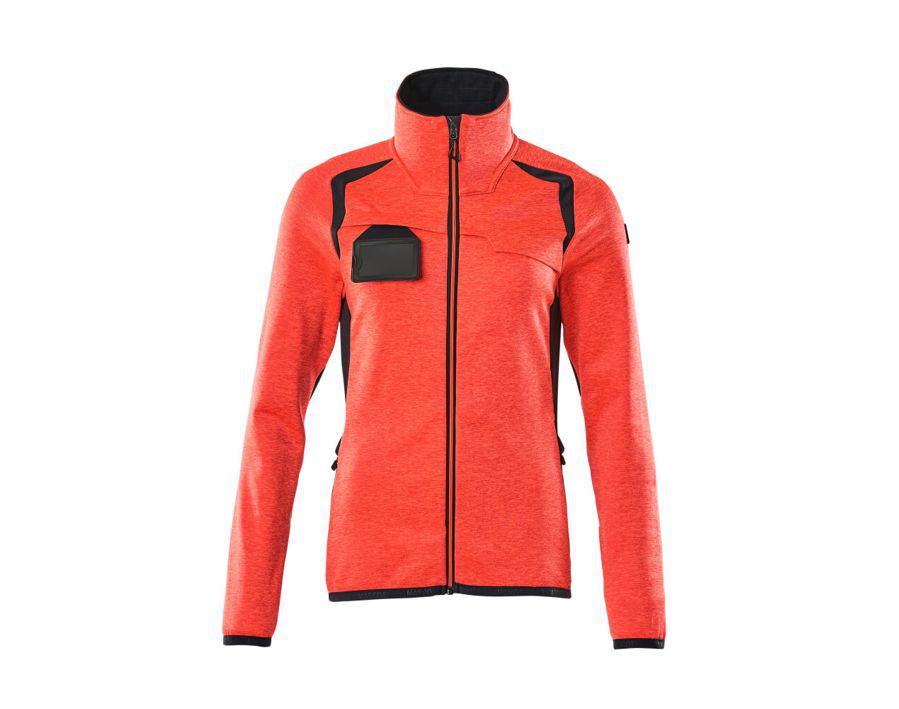 Maglione in pile con chiusura lampo ACCELERATE SAFE hi-vis rosso/blu navy scuro