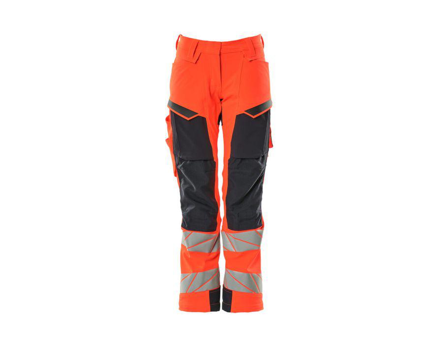 Pantaloni con tasche porta-ginocchiere ACCELERATE SAFE hi-vis rosso/blu navy scuro