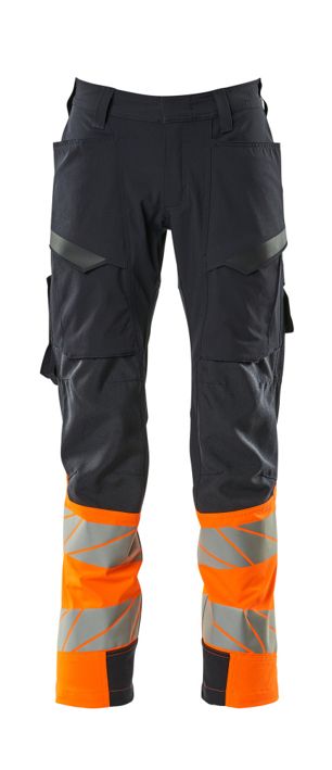 Pantaloni con tasche sulle cosce ACCELERATE SAFE blu navy scuro/hi-vis arancio
