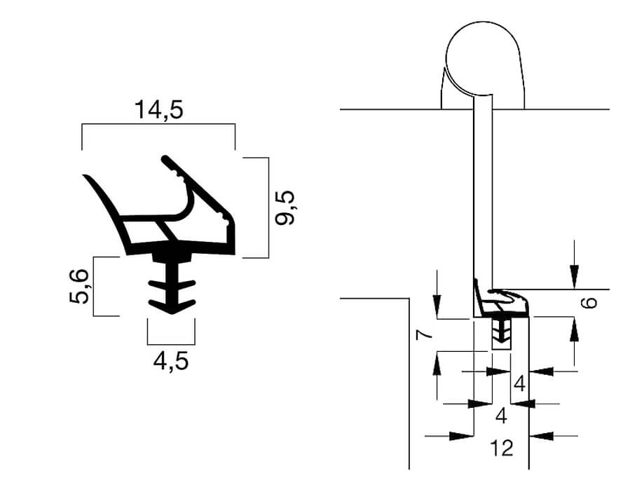 Guarnizione per porte d'ingresso S1034 