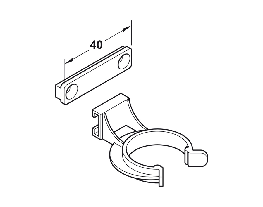 Clip per frontale zoccolo, per sistema zoccoli AXILO® 78 