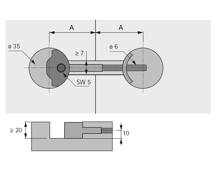 Giunzione per piani di lavoro AVB 4 