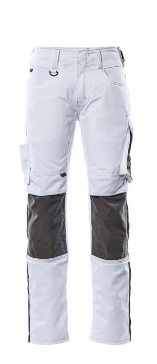 Pantaloni con tasche porta-ginocchiere UNIQUE bianco/antracite scuro