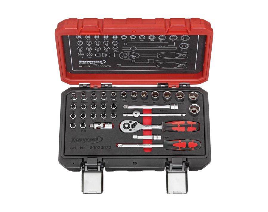 Sechskant-Steckschlüssel-Garnitur 1/4", 31-teilig