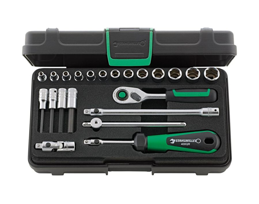 Sechskant-Steckschlüssel-Garnitur 1/4", 22-teilig