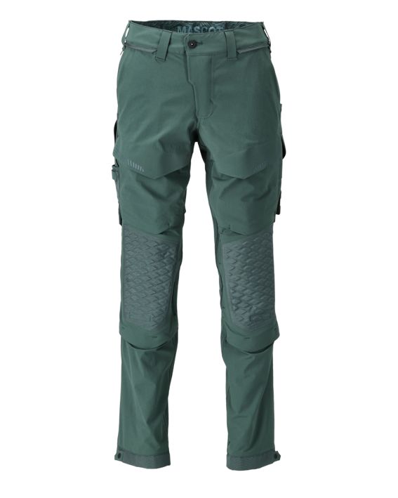 Pantaloni con tasche porta-ginocchiere CUSTOMIZED verde foresta