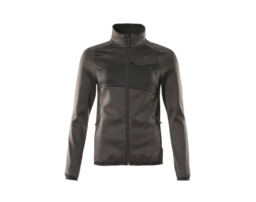 Maglione in pile con chiusura lampo ACCELERATE antracite scuro/nero