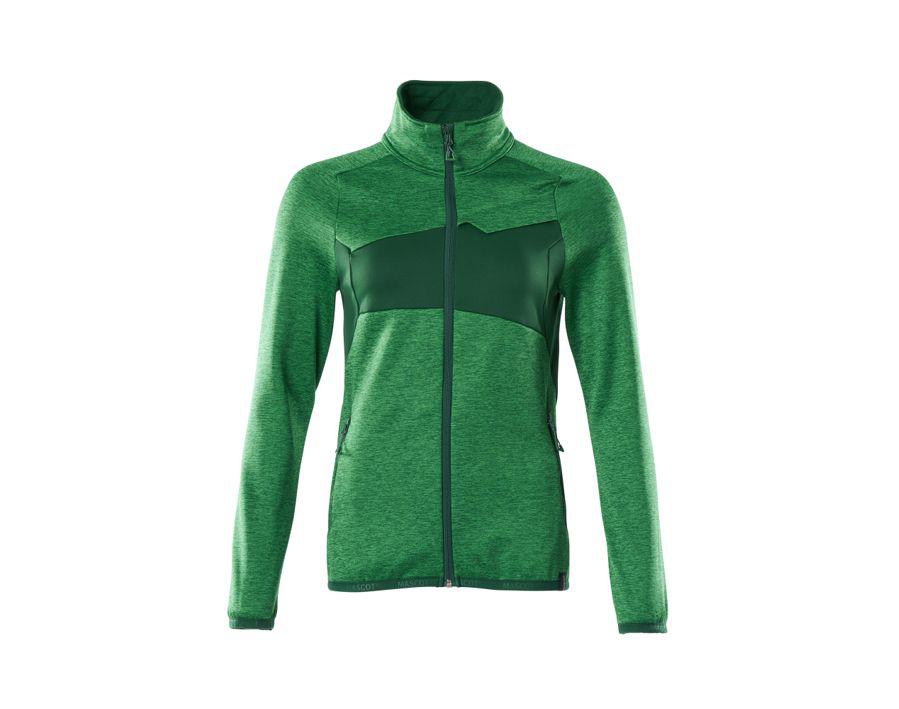 Maglione in pile con chiusura lampo ACCELERATE verde prato/verde
