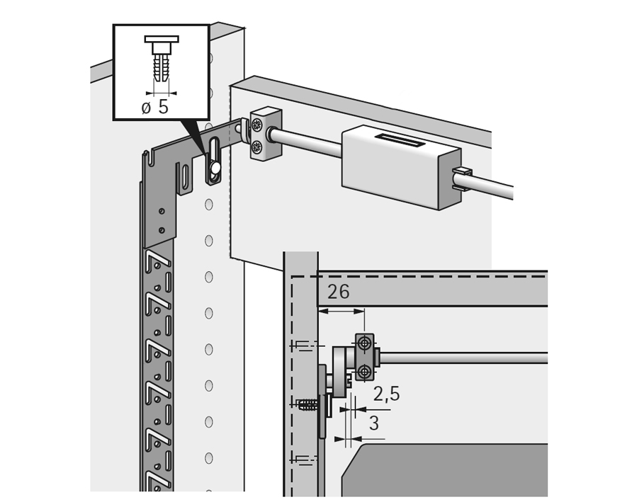 Attacco per serratura Stop Control Systema Top 2000