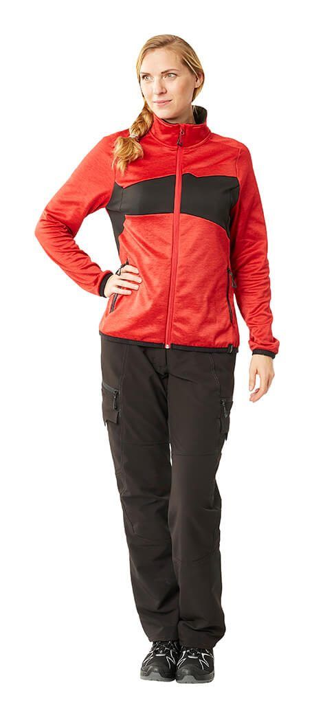 Maglione in pile con chiusura lampo ACCELERATE rosso/nero