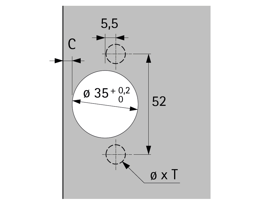 Cerniera da 105° Veosys