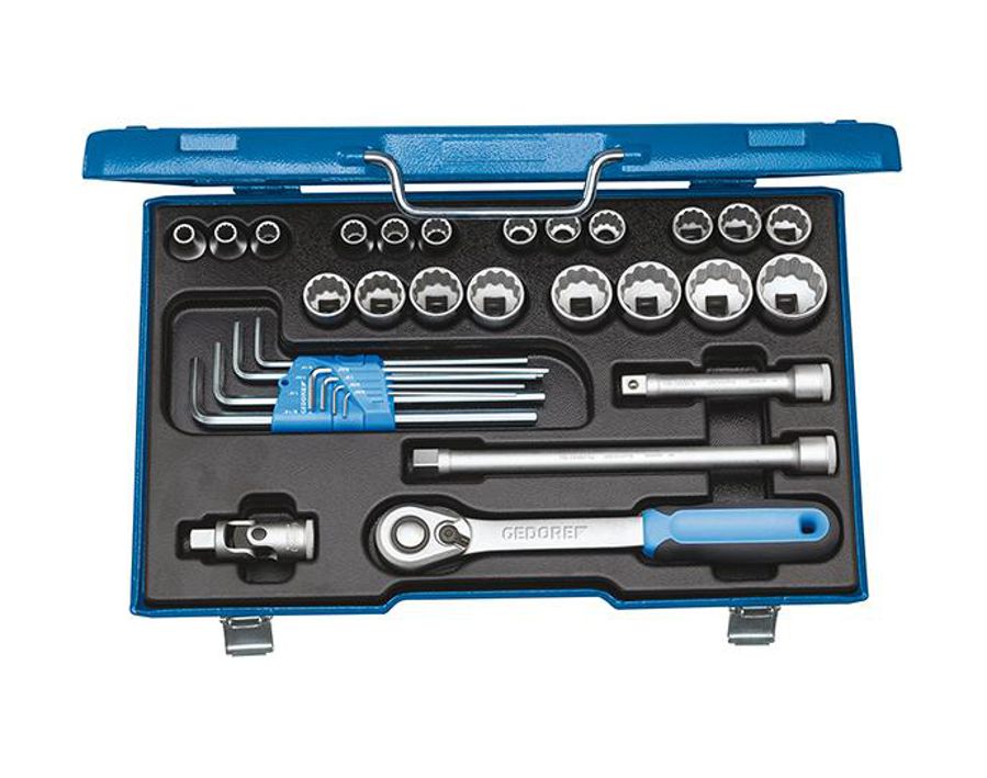 Zwölfkant-Steckschlüssel-Garnitur 1/2" in amerikanischen Zollmaßen