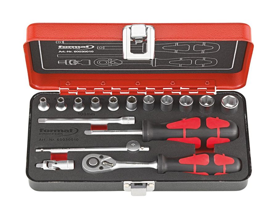 Sechskant-Steckschlüssel-Garnitur 1/4", 16-teilig