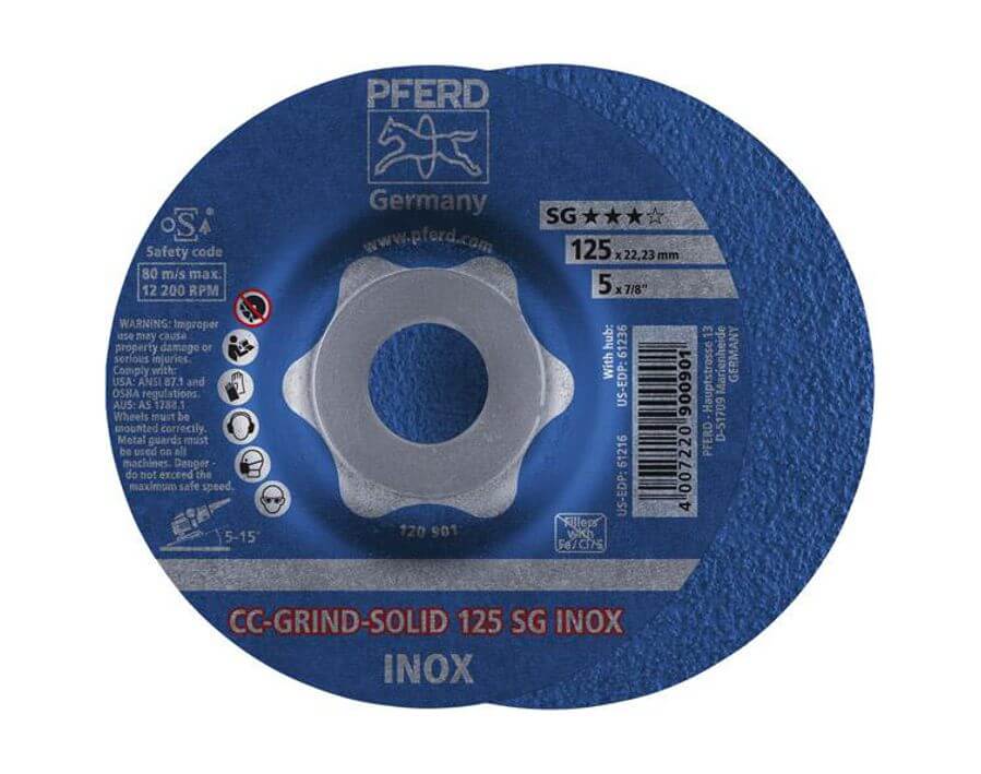 Schleifscheibe CC-GRIND SOLID SG INOX für die Edelstahlbearbeitung