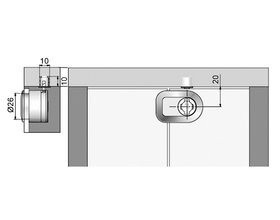 Serratura per ante in vetro tipo 322 Prestige 2000