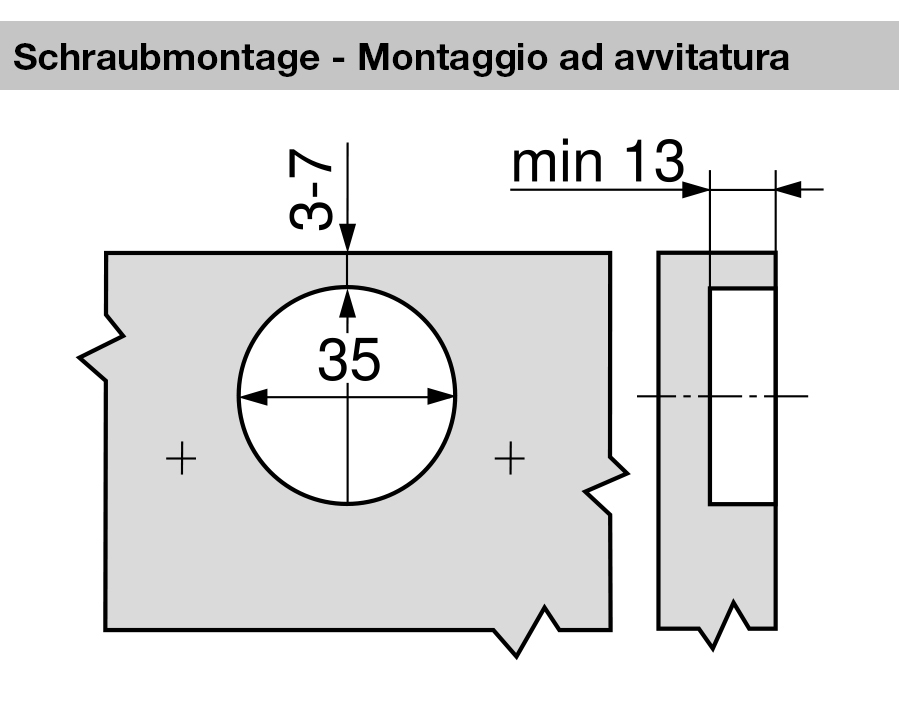 Cerniera speciale da 110° CLIP top
