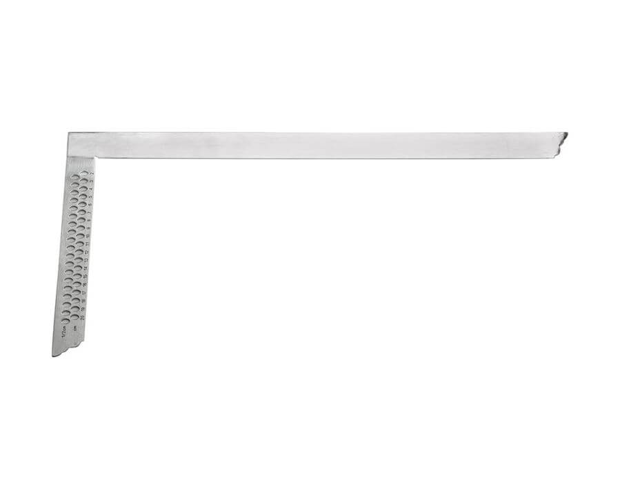 Zimmermannswinkel mit Anreißlöchern und cm-Skalierung