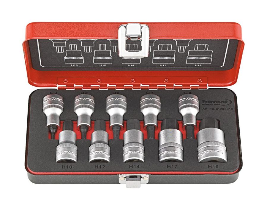 Schraubendreher-Einsatz-Garnitur 1/2" für Innensechskantschrauben