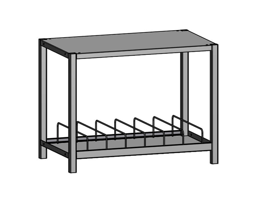 Modulo terminale con un ripiano per bombolette alte variabile