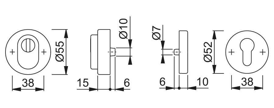 Coppia bocchette di sicurezza per porte d'ingresso E42NSB-ZA/42HS