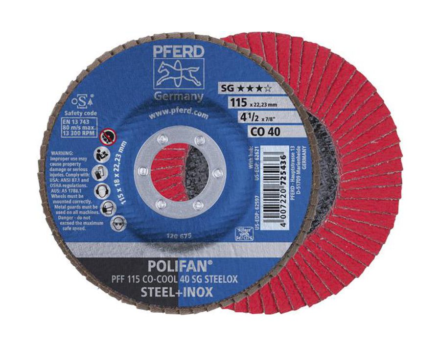 POLIFAN-Fächerschleifscheibe, Keramikkorn CO-COOL, gerade