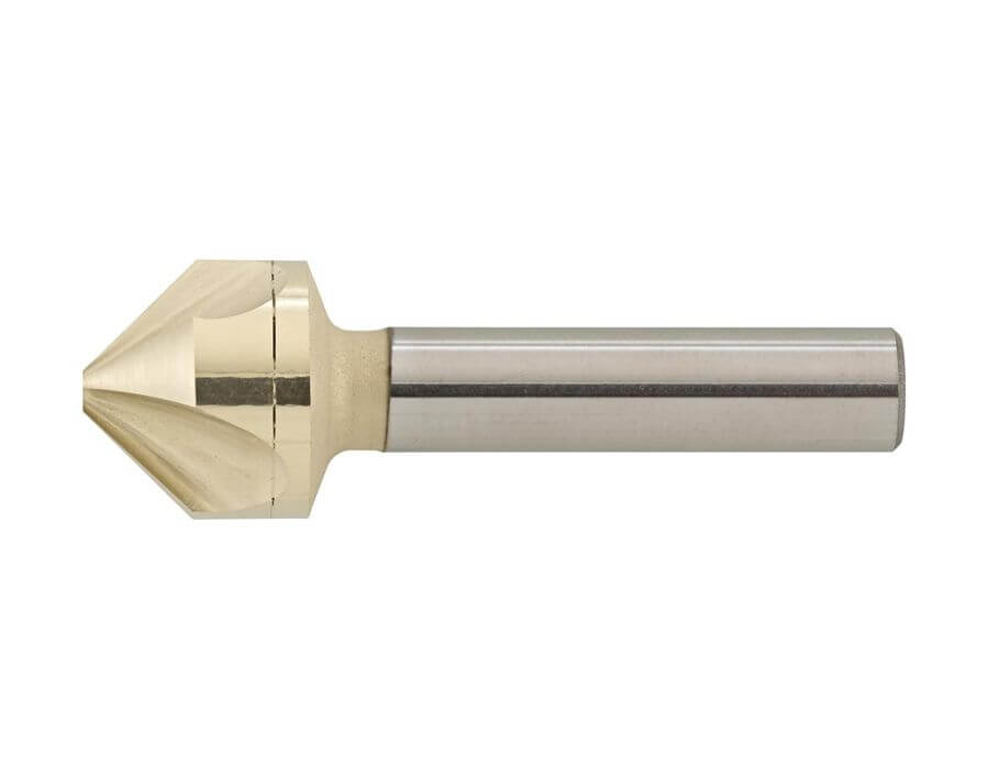 Kegel- und Entgratsenker, 90°, mit ungleicher Teilung, mit zyl. Schaft