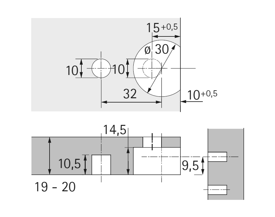 Giunzione eccentrica VB 21 D senza nervatura