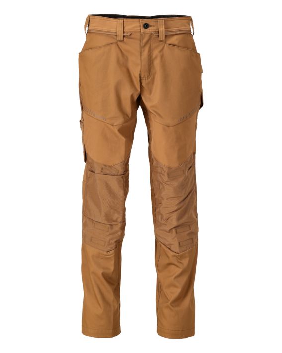 Pantaloni con tasche porta-ginocchiere CUSTOMIZED nocciola