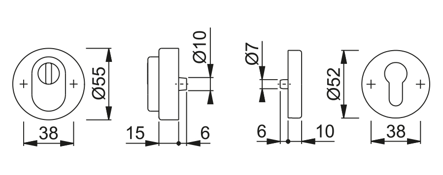 Coppia bocchette di sicurezza per porte d'ingresso 42NSB-ZA/42HS