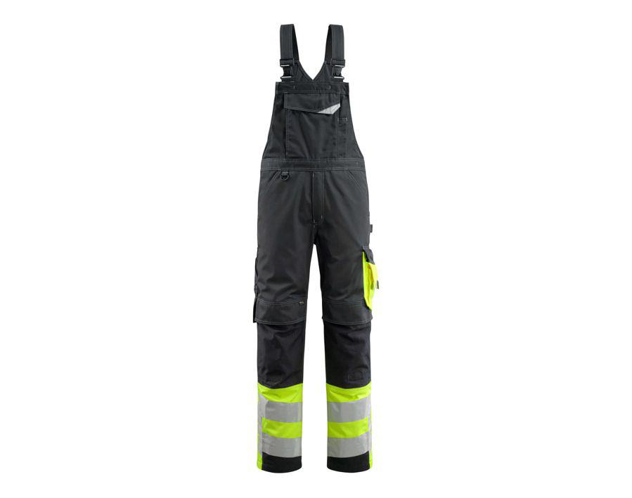 Salopette con tasche porta-ginocchiere SAFE SUPREME nero/hi-vis giallo