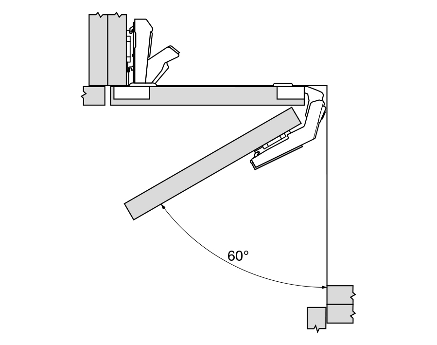 Cerniera per anta a soffietto per mobili ad angolo CLIP top