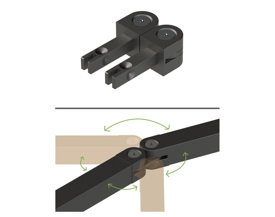 Cadro Giunto flessibile 360° effetto acciaio inox