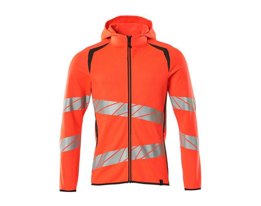 Felpa con cappuccio con chiusura lampo ACCELERATE SAFE hi-vis rosso/antracite scuro