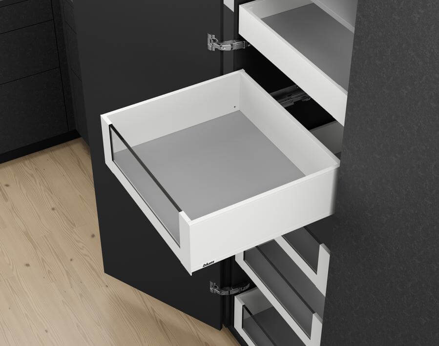 Legrabox - Cassetto interno con vetro - altezza C - bianco seta opaco 