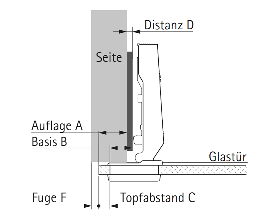 Cerniera per ante in vetro Intermat 9904