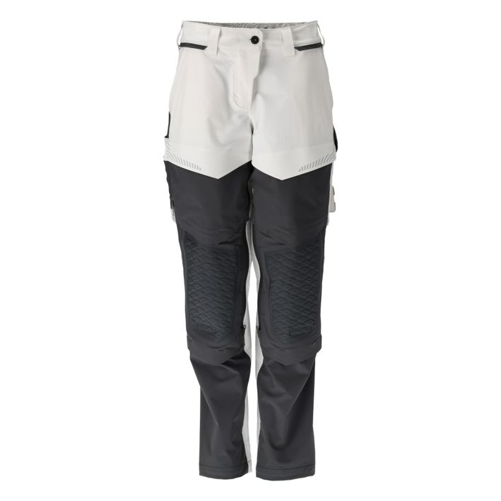 Pantaloni con tasche porta-ginocchiere, imbianchino CUSTOMIZED bianco/grigio pietra