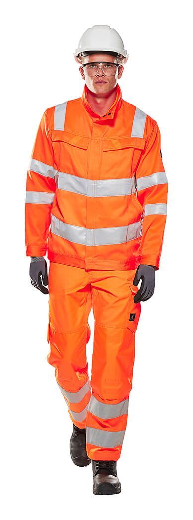 Pantaloni con tasche porta-ginocchiere SAFE LIGHT hi-vis arancio
