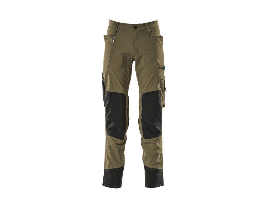 Pantaloni con tasche porta-ginocchiere ADVANCED verde muschio
