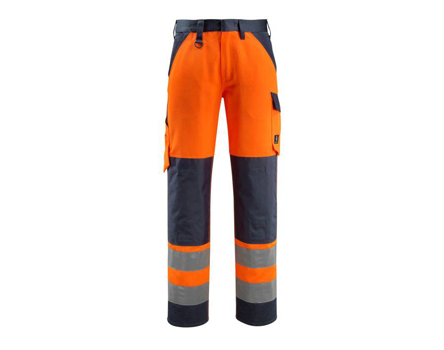 Pantaloni con tasche porta-ginocchiere SAFE LIGHT hi-vis arancio/blu navy scuro