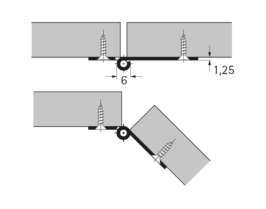 Cerniera centrale 625 per ante a libro