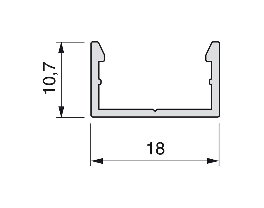 Profilo per montaggio a superficie diffusore Lynx